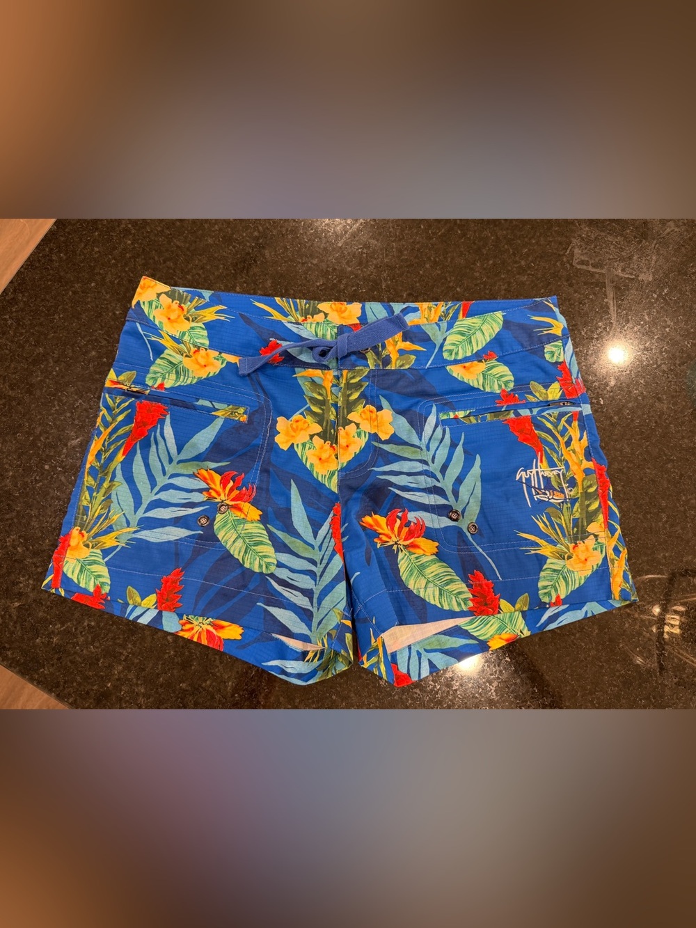 Guy Harvey Blue Tropical Floral Hybrid Shorts